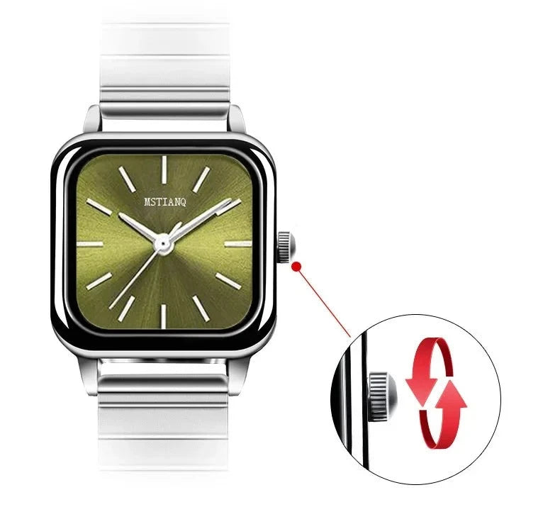 Relógio Luxuoso Quartz com Pulseira de Aço
