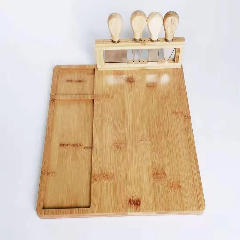 Tábua de madeira versátil com 4 facas